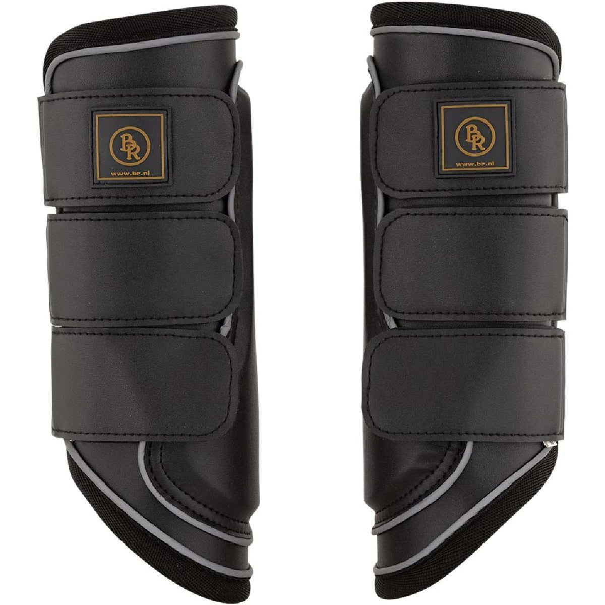 BR Protectores de piernas Majestic Reflecting Negro/Plata