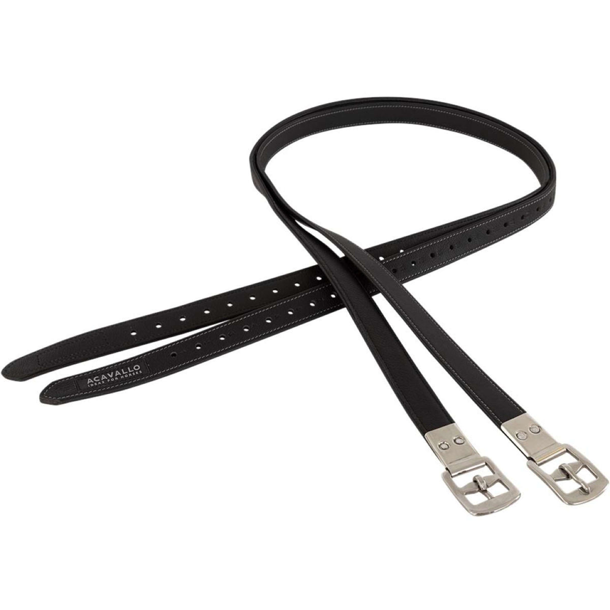Acavallo Correas de estribo Soft Negro
