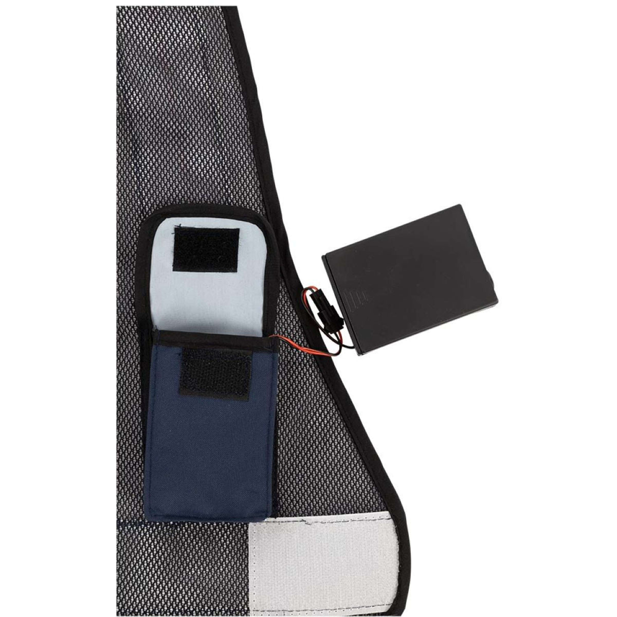 BR Chaleco Reflectante Reflectante con Luces LED Negro/Plata