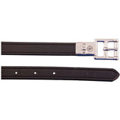 BR Correas de estribo Cuero Feel Hebillas Planas de Acero Inoxidable Negro