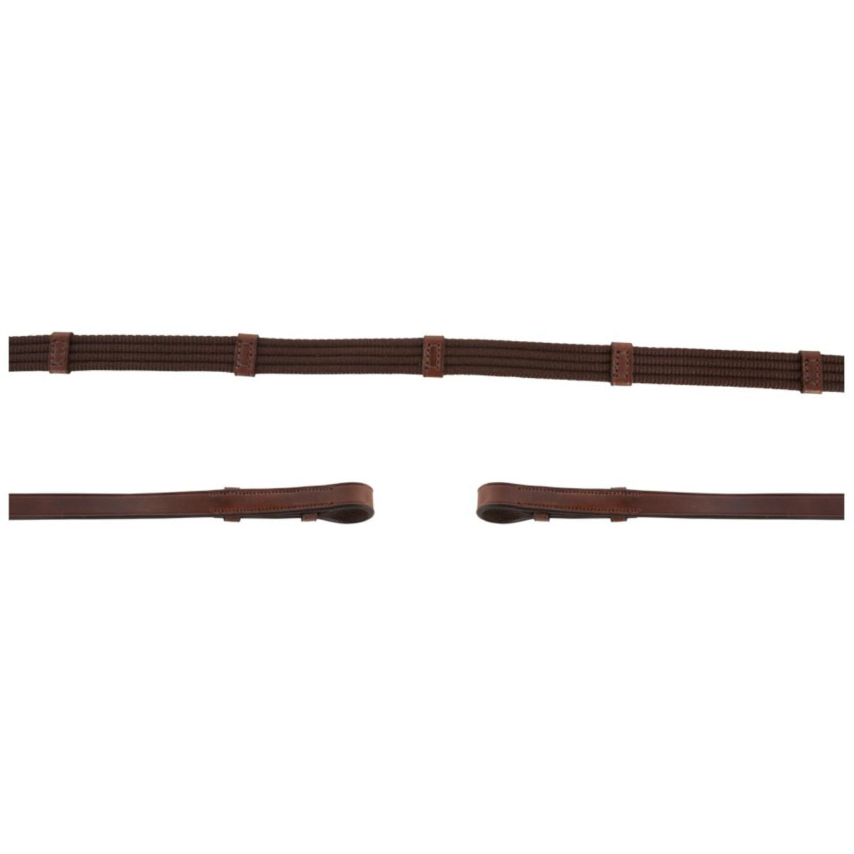 BR Riendas Lino 19mm Blind/Hebilla Redonda Roble/Plata