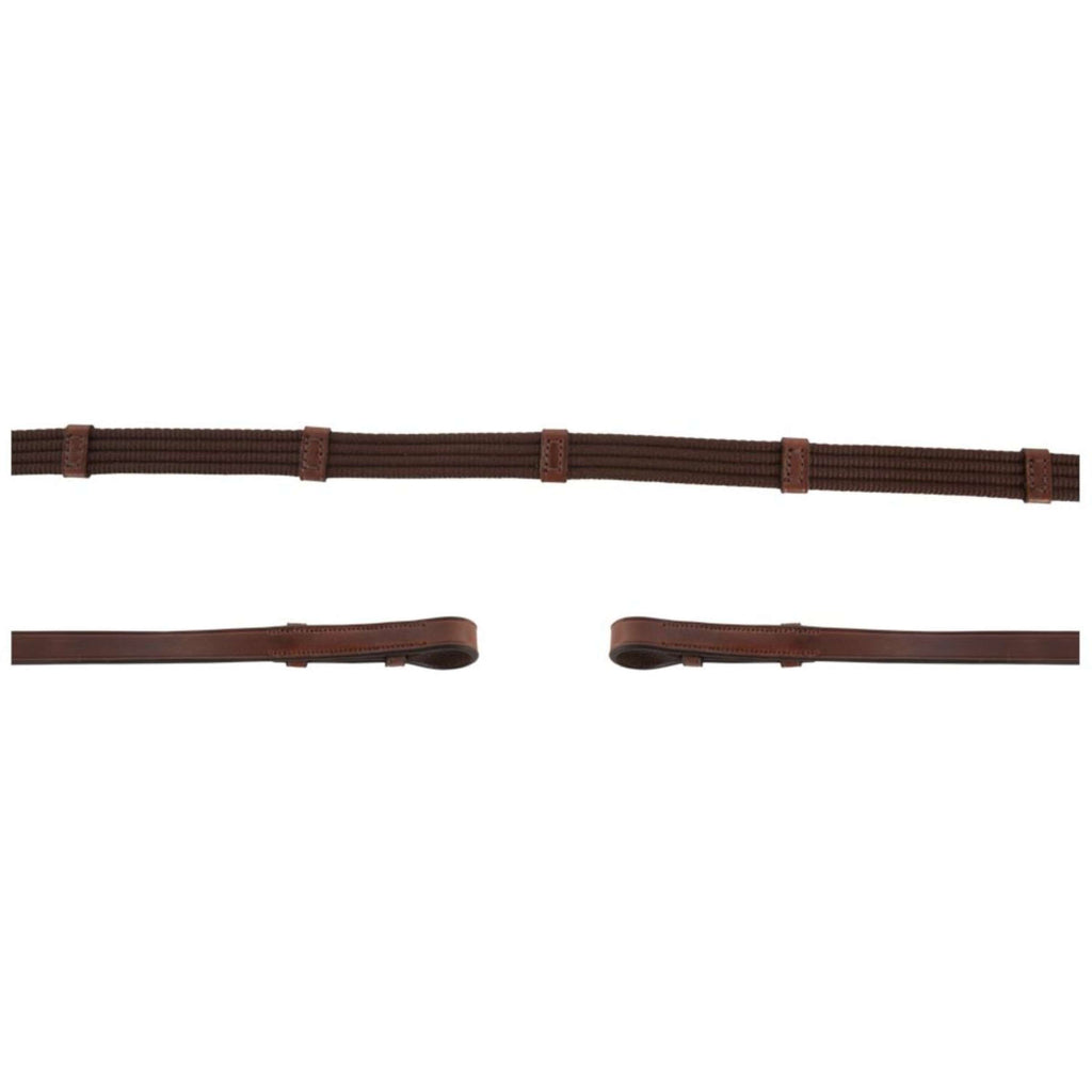 BR Riendas Lino 19mm Blind/Hebilla Redonda Roble/Plata