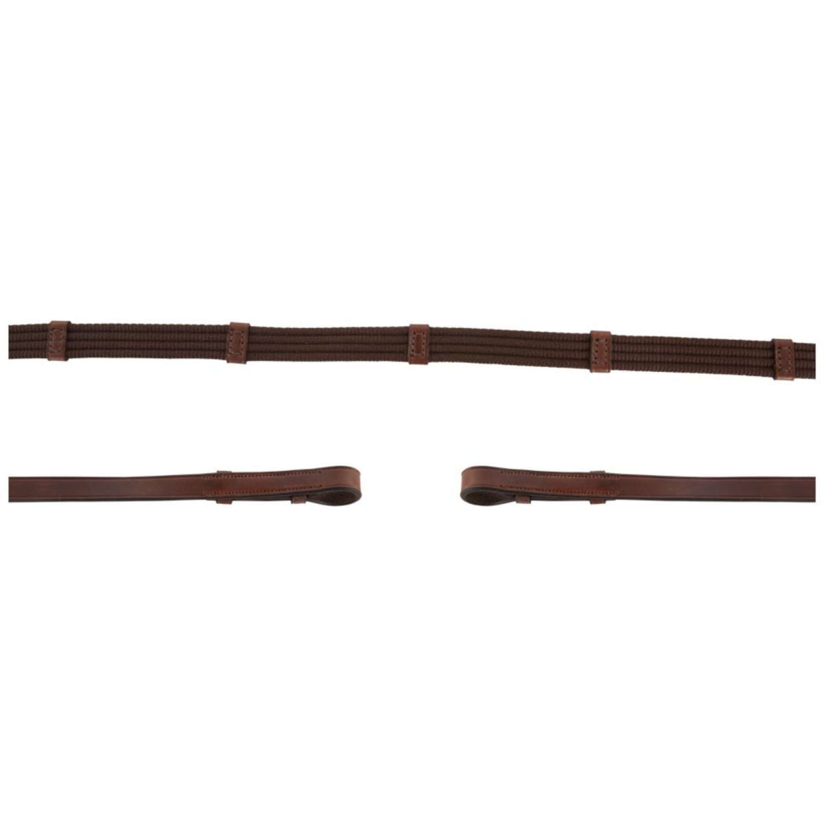 BR Riendas Lino 19mm Blind/Hebilla Redonda Roble/Plata