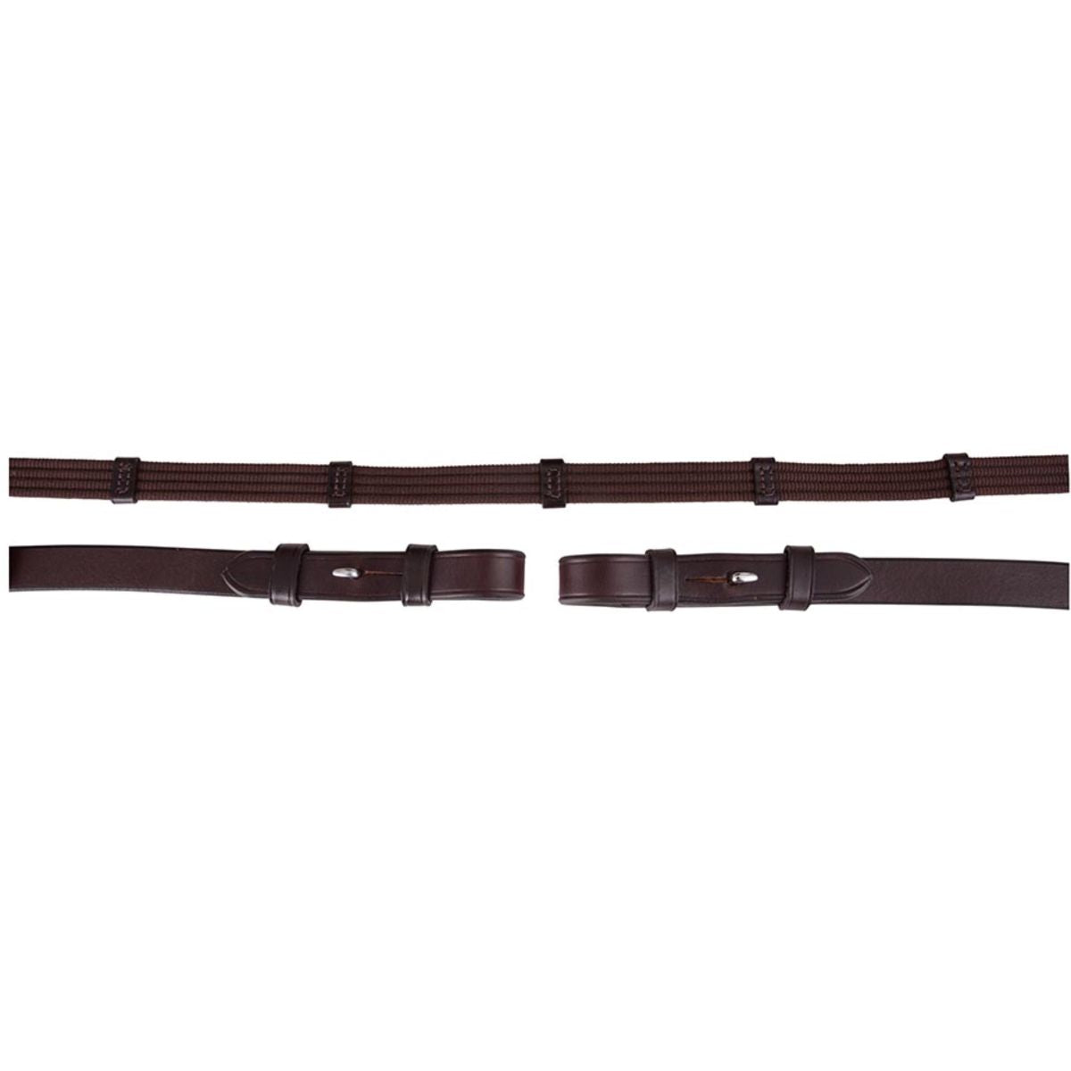 BR Riendas Marron<>Plata<>Gris
