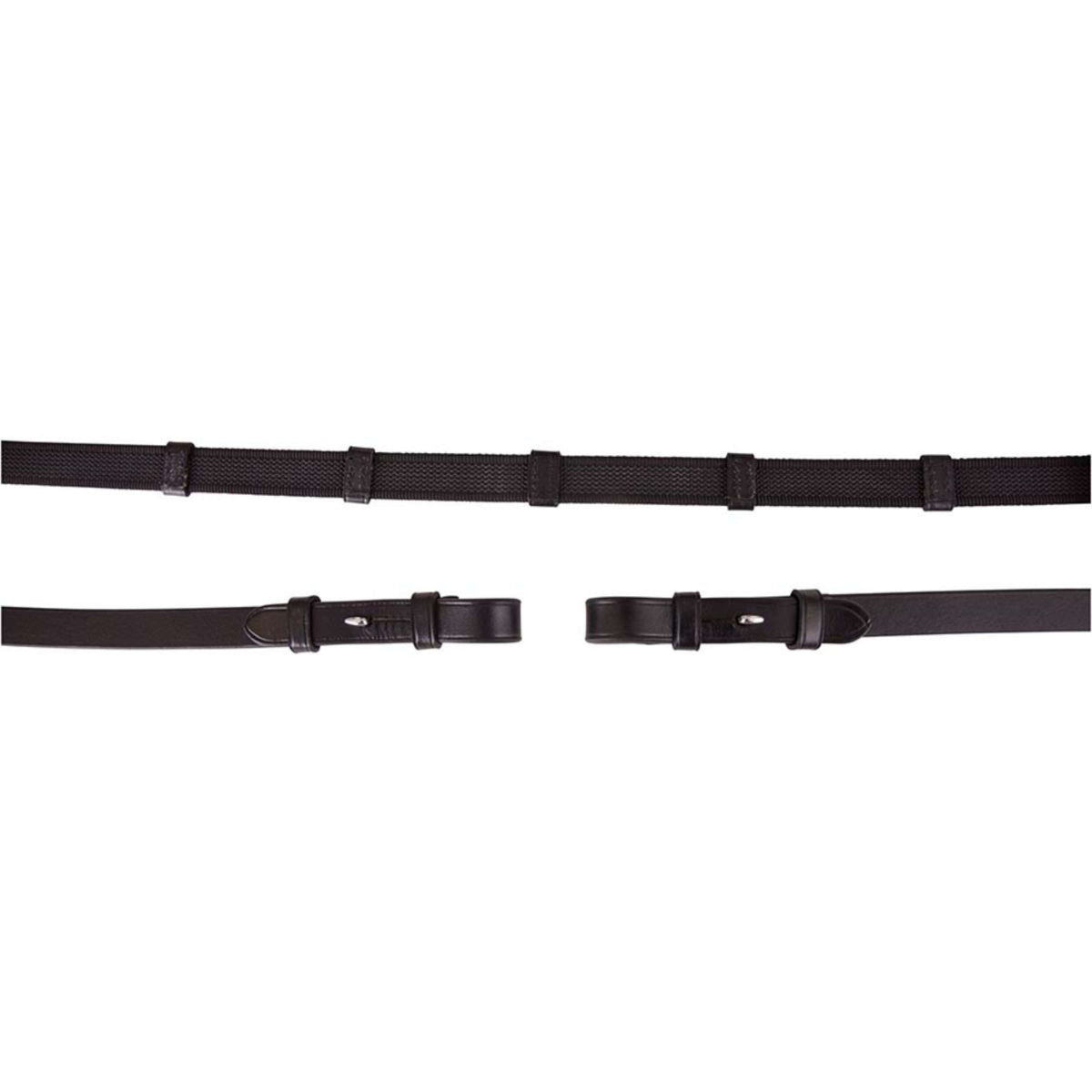 BR Riendas Lino 19mm Antideslizante Cierre E Negro/Plata