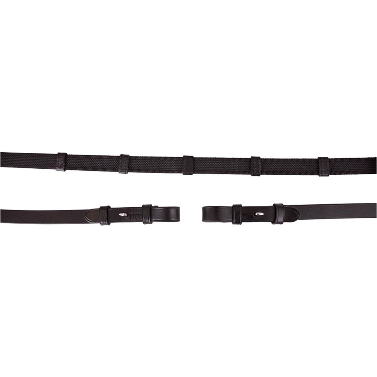 BR Riendas Lino 19mm Antideslizante Cierre E Negro/Plata