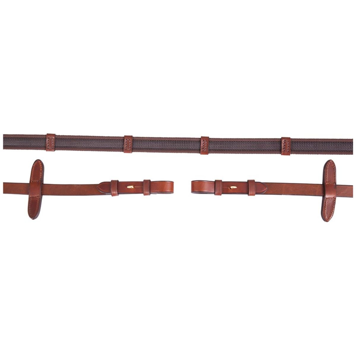 BR Riendas Persiana Antideslizante 19mm de Lino Tobacco