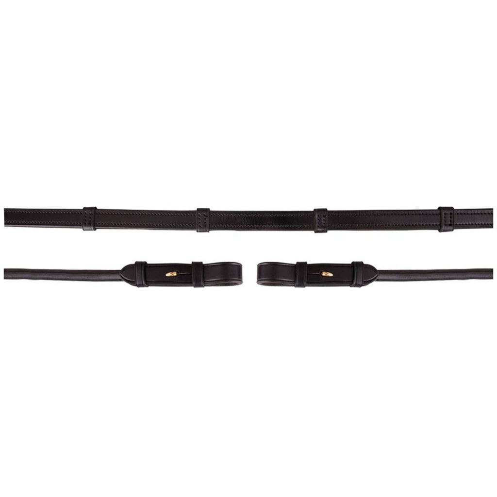 BR Riendas de doma Cuero Antideslizante Negro