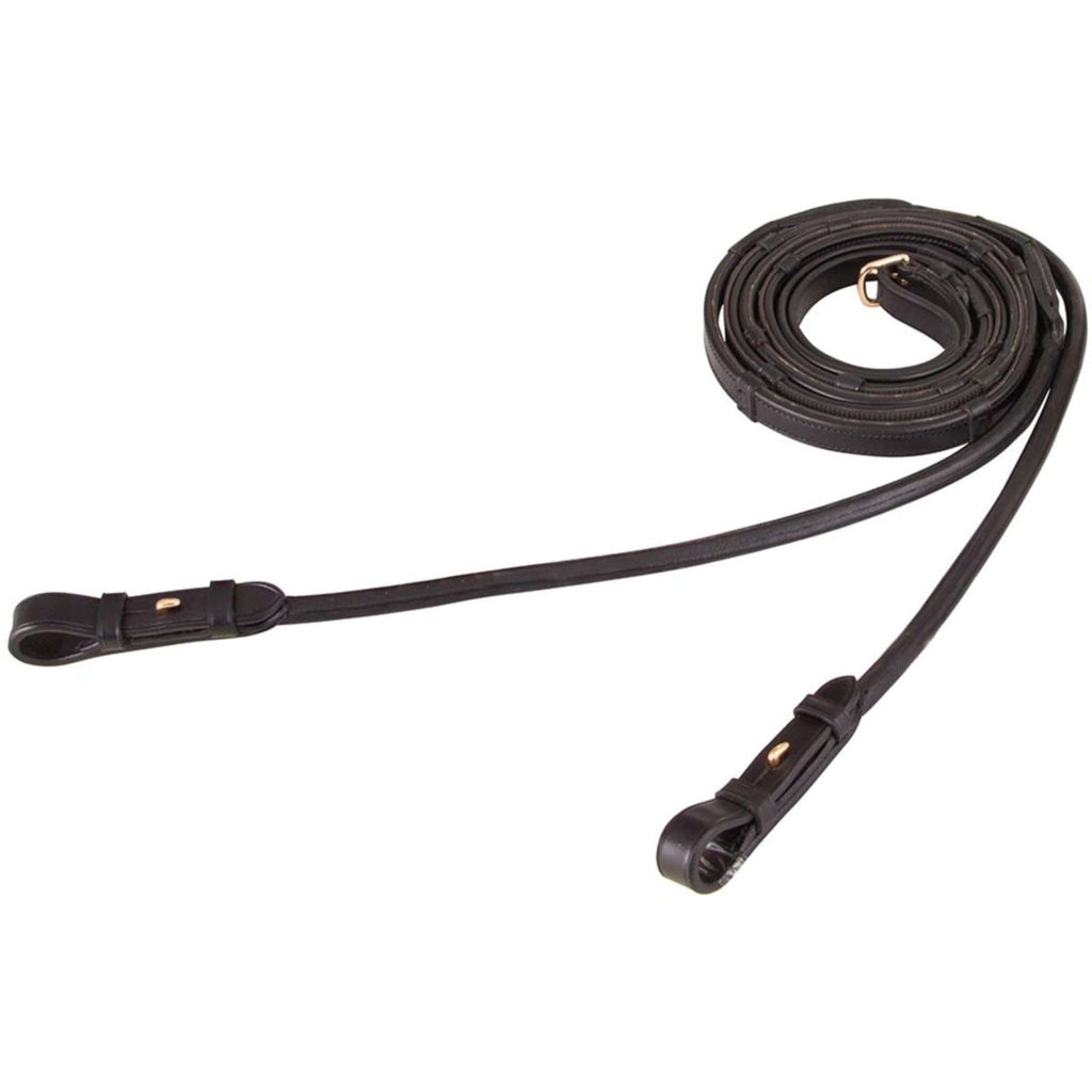 BR Riendas de doma Cuero Antideslizante Negro