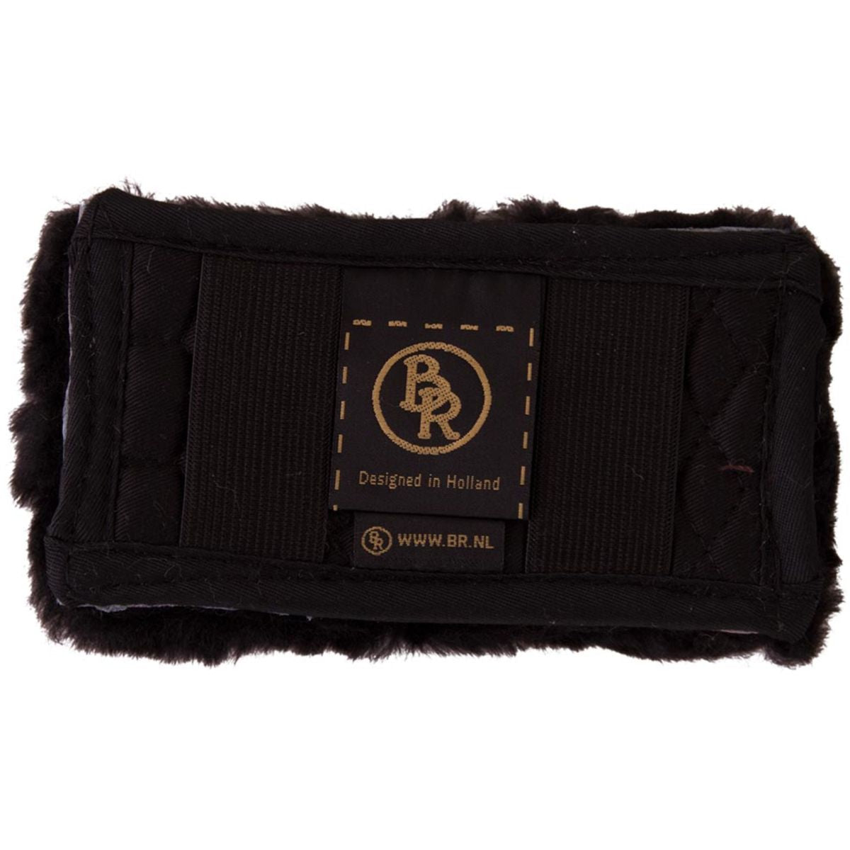 BR Protector de Cadena Curb Piel de oveja 5cm Ancho Negro/Negro