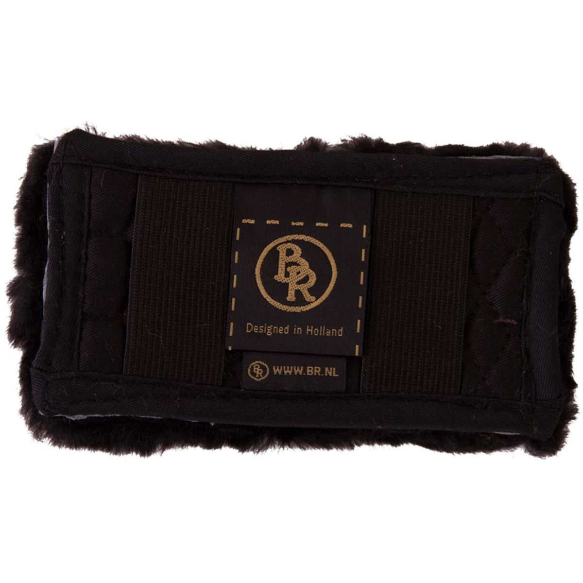 BR Protector de Cadena Curb Piel de oveja 5cm Ancho Negro/Negro