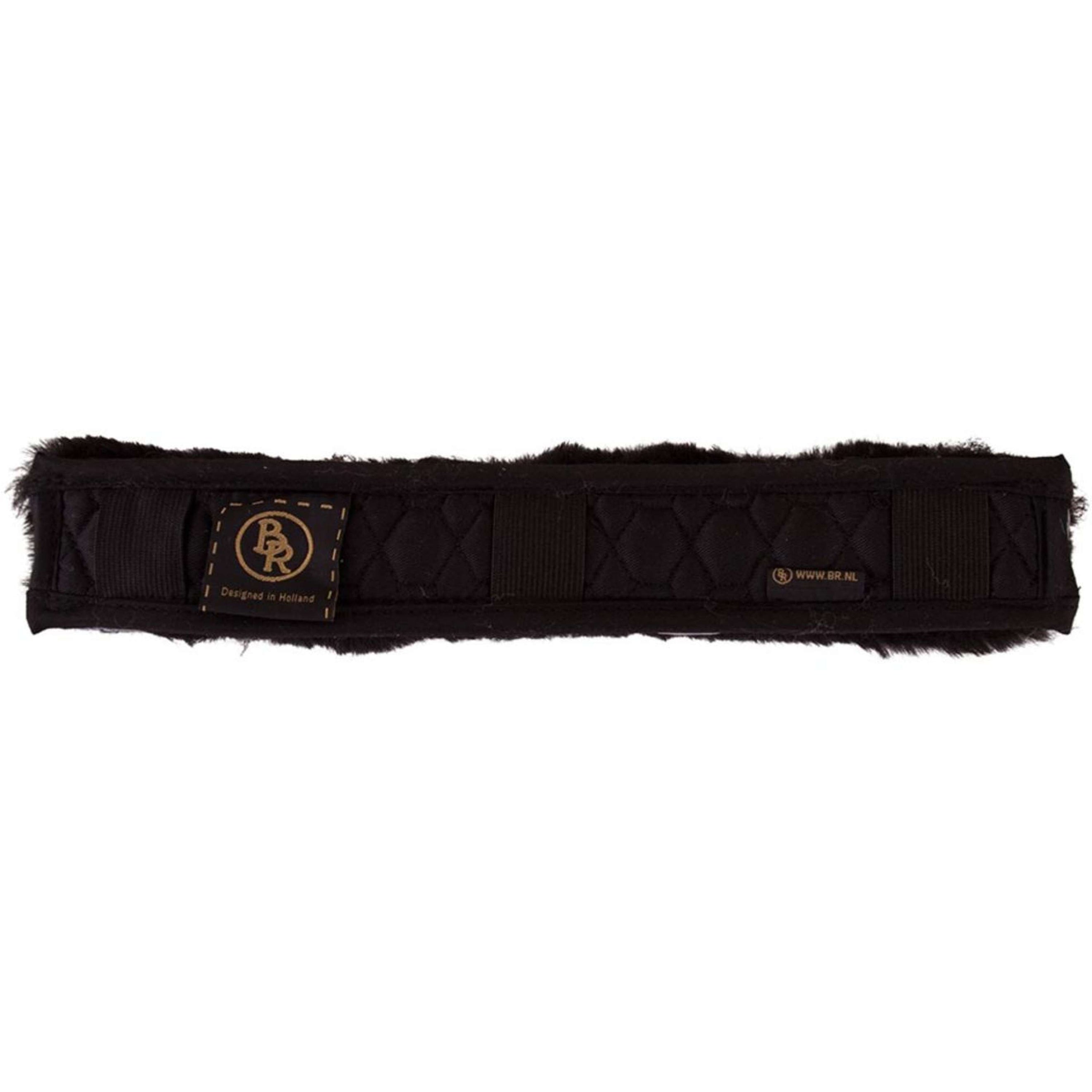 BR Cubierta para Brida Piel de oveja 3cm Ancho Negro/Negro