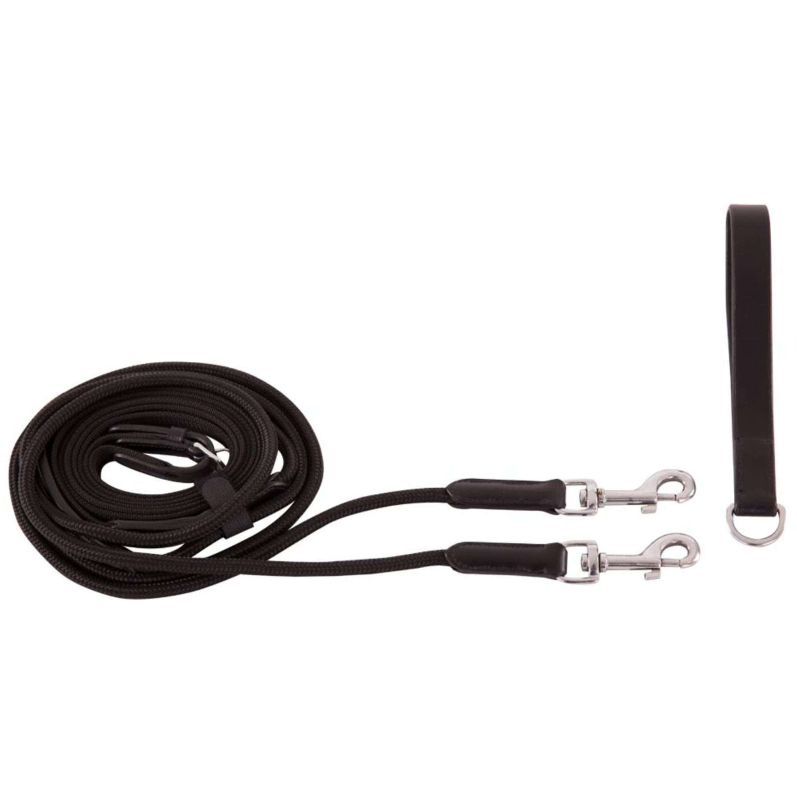 BR Riendas de Gogue Blackpool Antideslizante+Cuerda Negro/Plata
