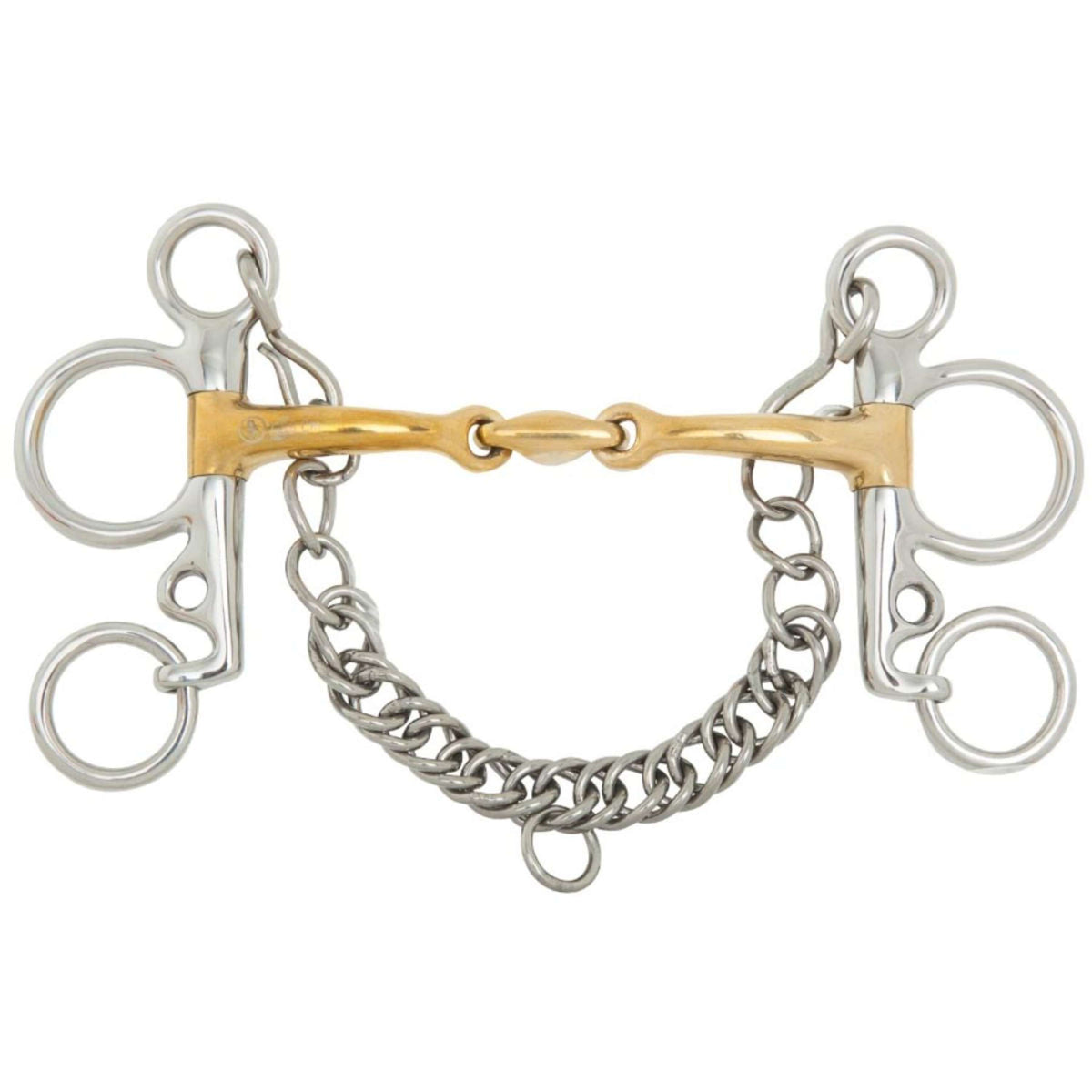 BR Bocado Pelham Contacto Suave Curvado Articulado Simple 14/102mm