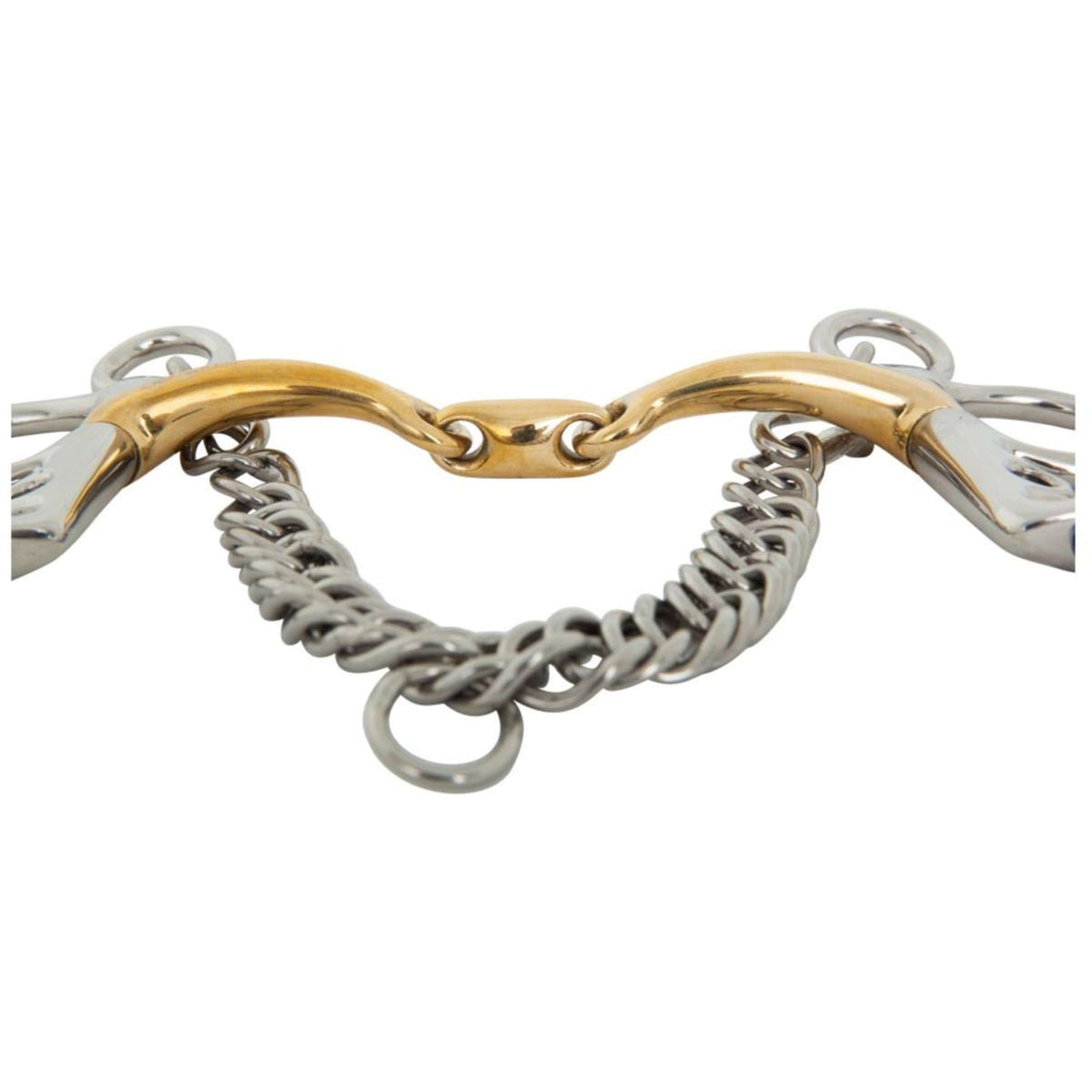 BR Bocado Pelham Contacto Suave Curvado Articulado Simple 14/102mm