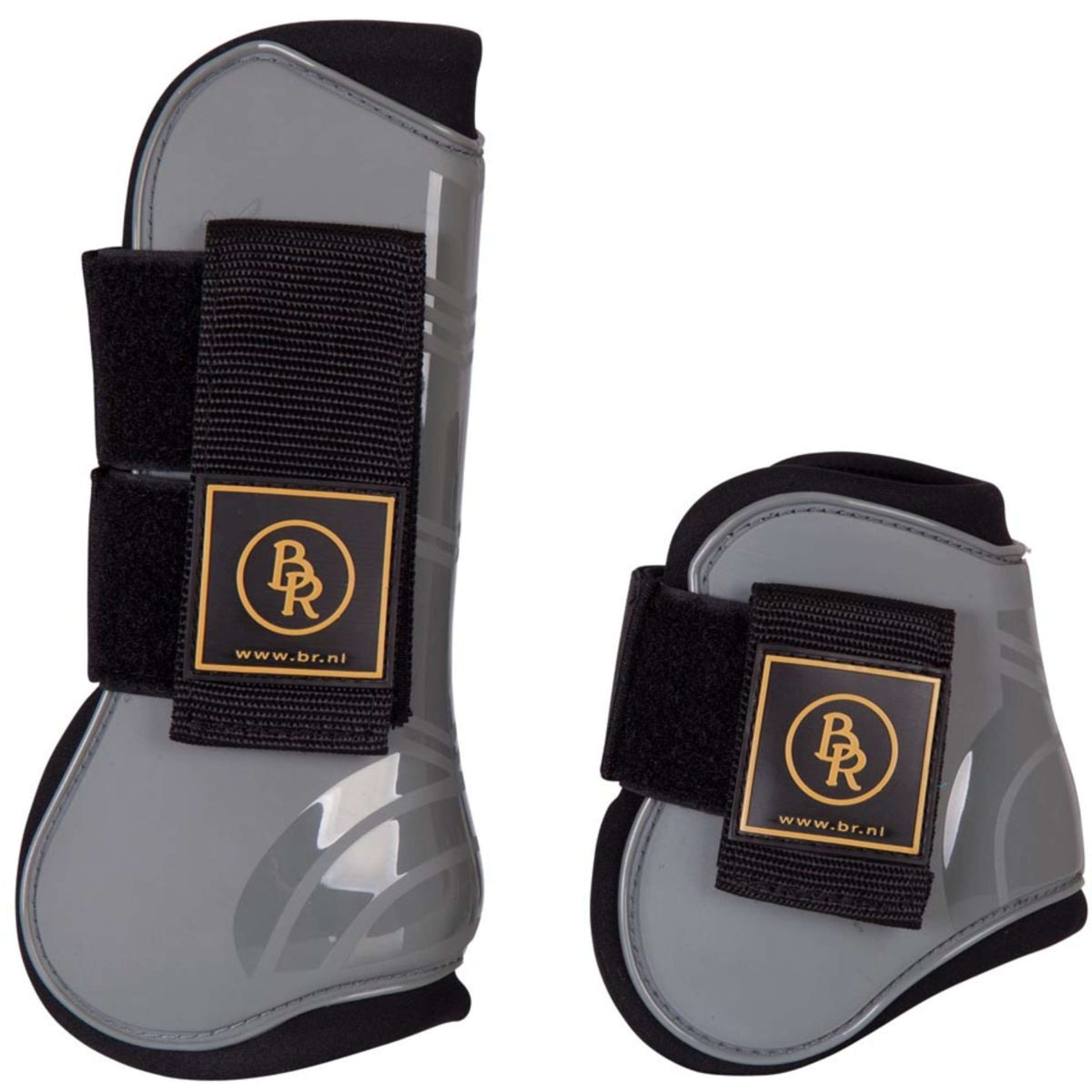 BR Botas para Tendón y Menudillo & Botas Protectoras Set Pro Tech Pu Neopreno Gris