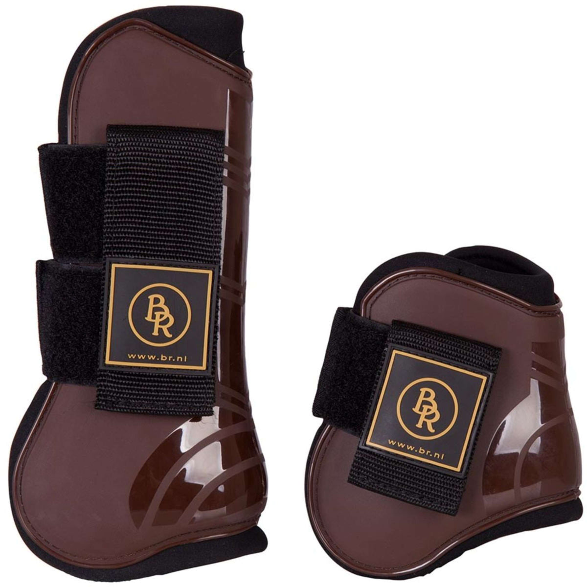 BR Botas para Tendón y Menudillo & Botas de Menudillo Set Pro Tech PU Neopreno Marron