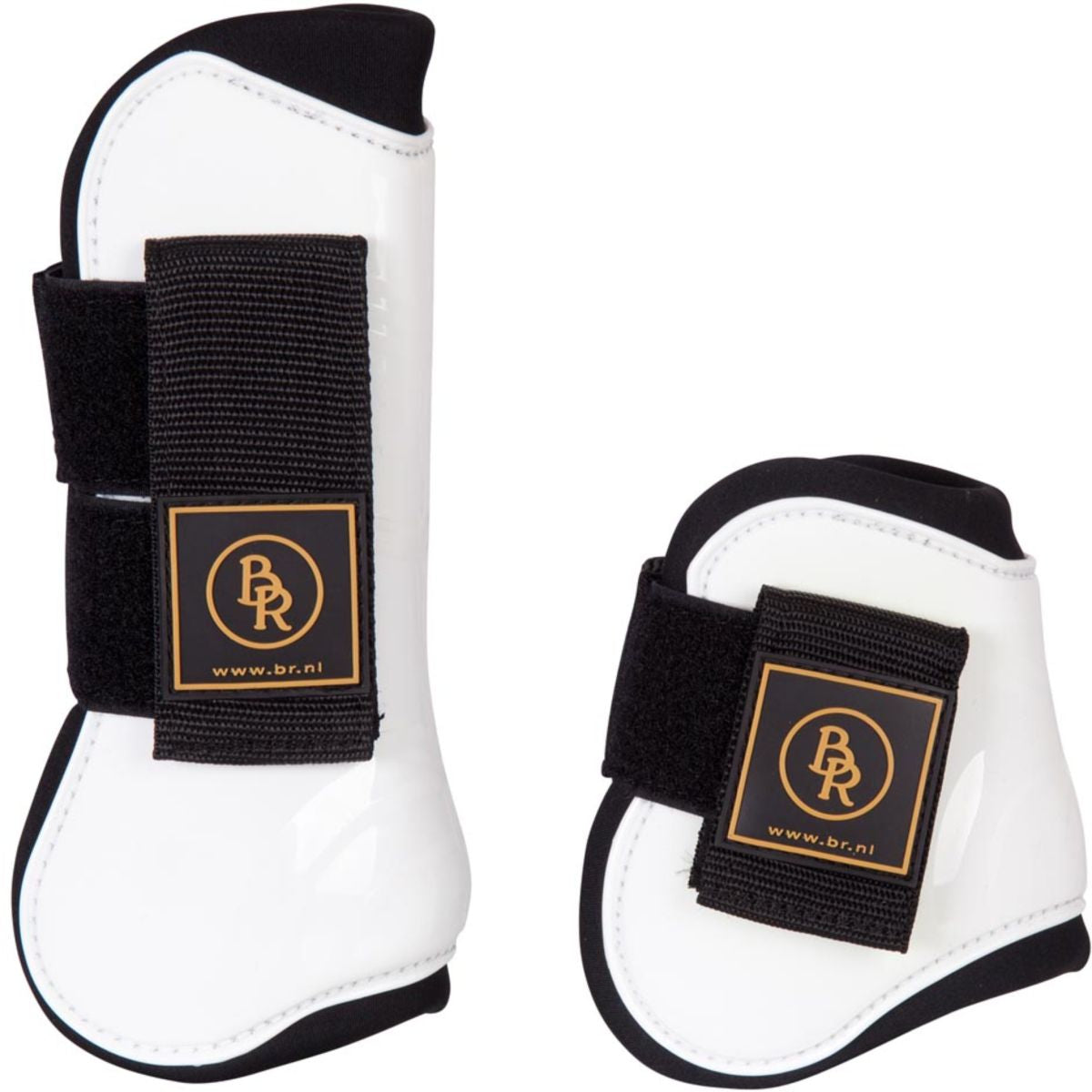 BR Botas para Tendón y Menudillo Spanish: & Protectores de menudillo Set Pro Tech PU Neopreno Blanco