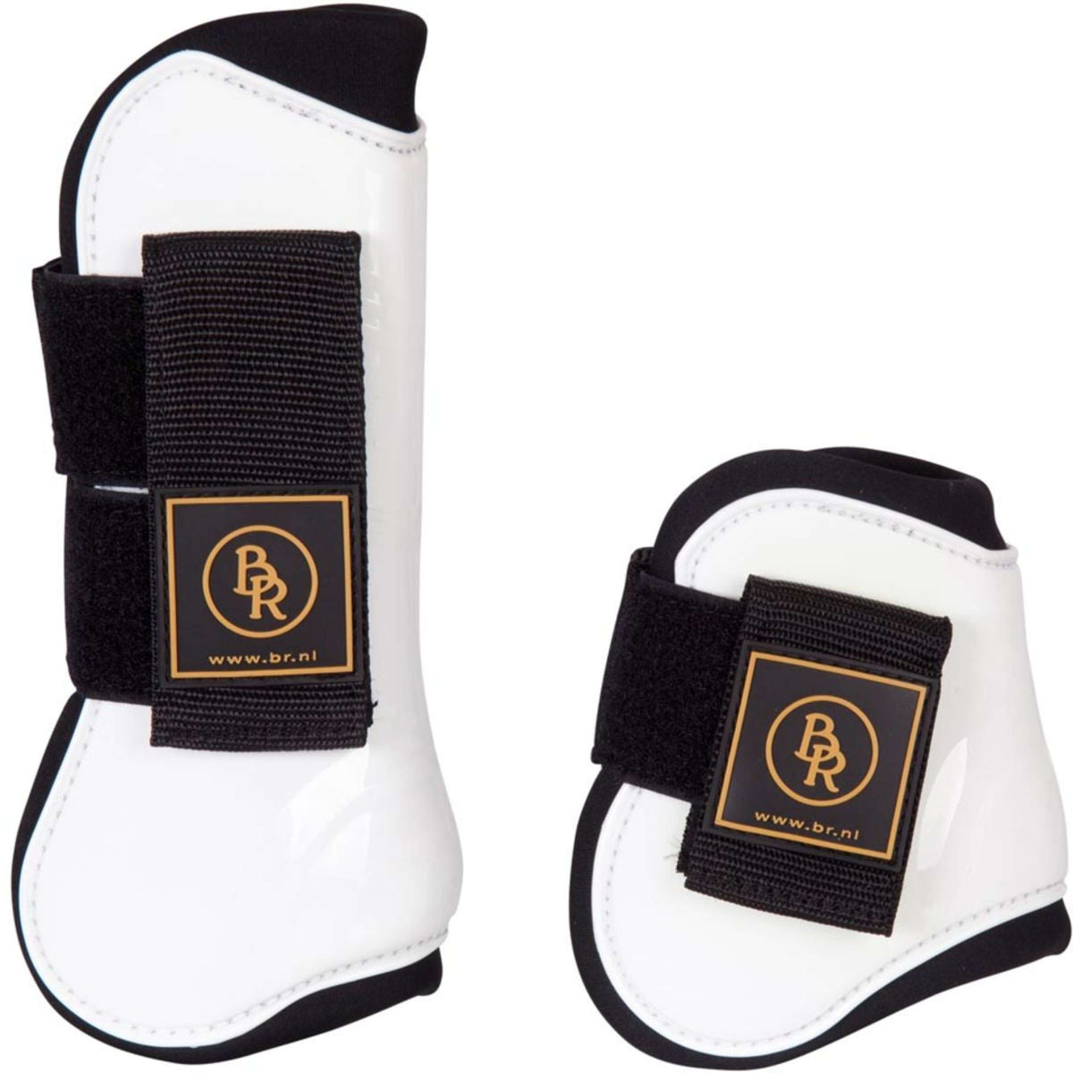BR Botas para Tendón y Menudillo Spanish: & Protectores de menudillo Set Pro Tech PU Neopreno Blanco