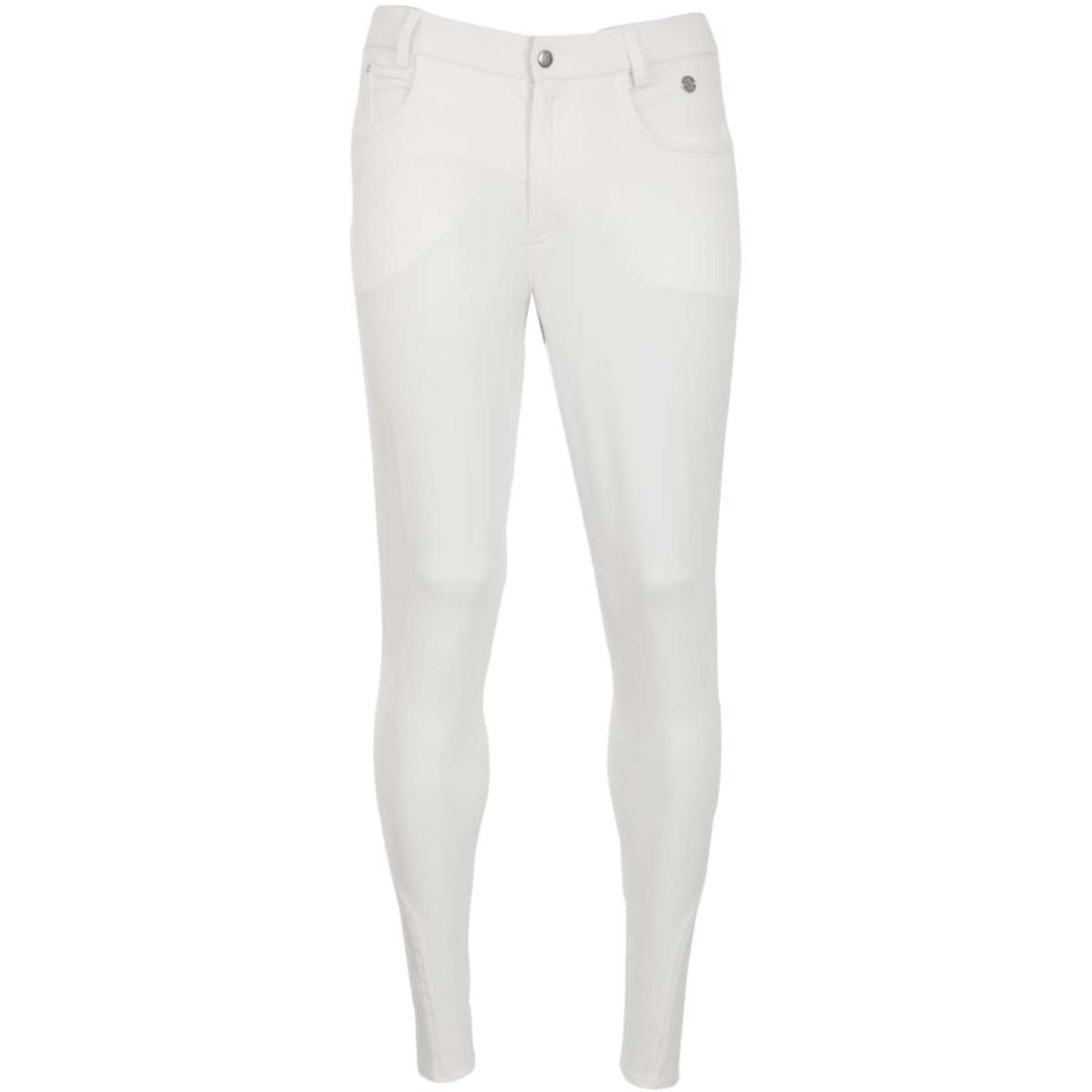 BR Pantalón de Equitación Leeds Hombres Rodilleras de Silicona Blanco nieve