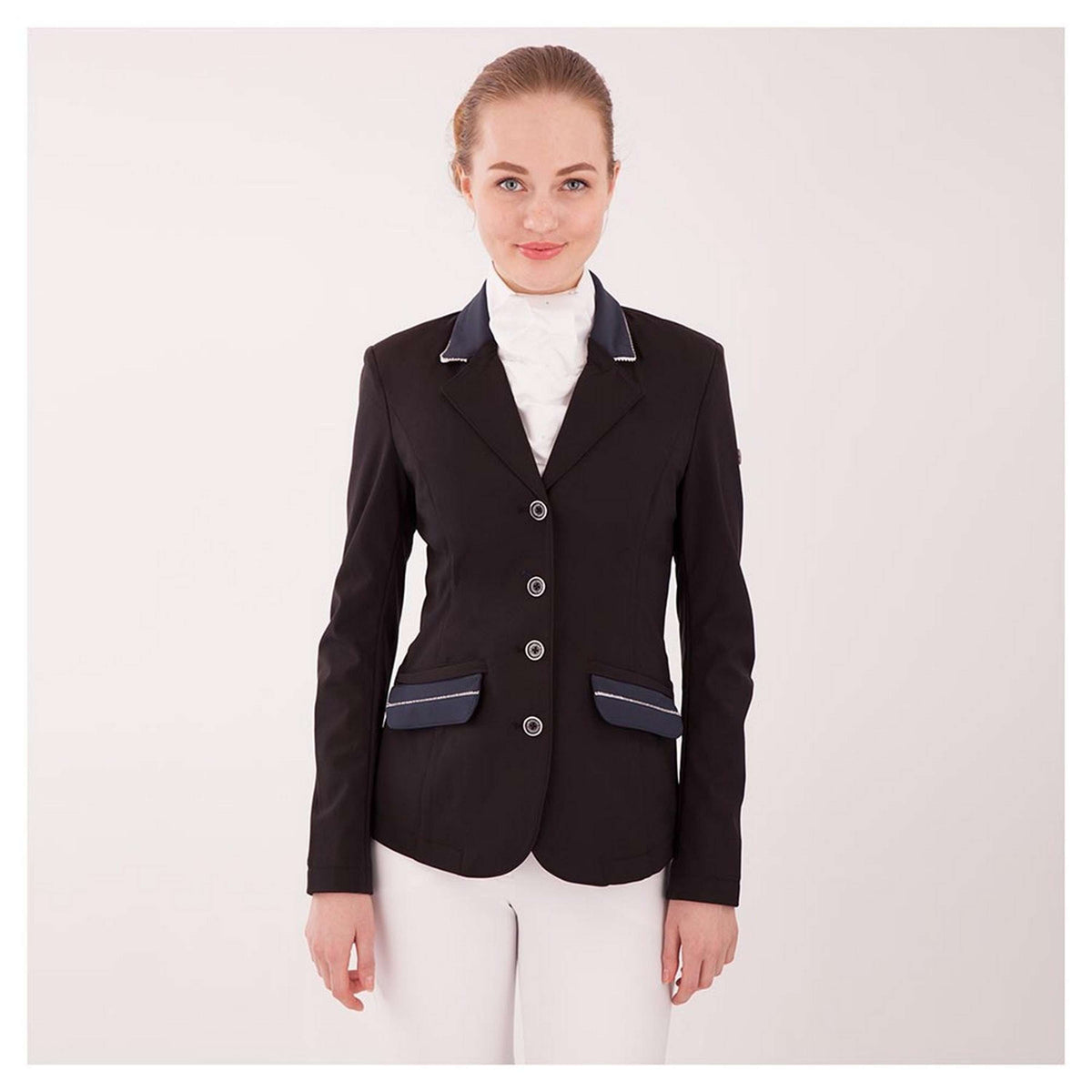 BR Cuello y Solapa de Bolsillo Ankara Cinta Plateada de Competición Azul