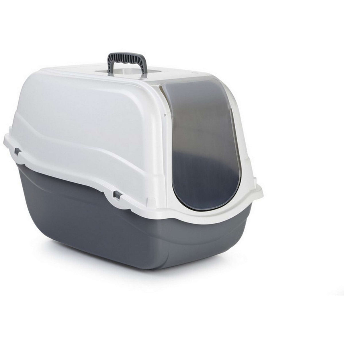 Beeztees Caja de Arena para Gatos Romeo Blanco Gris