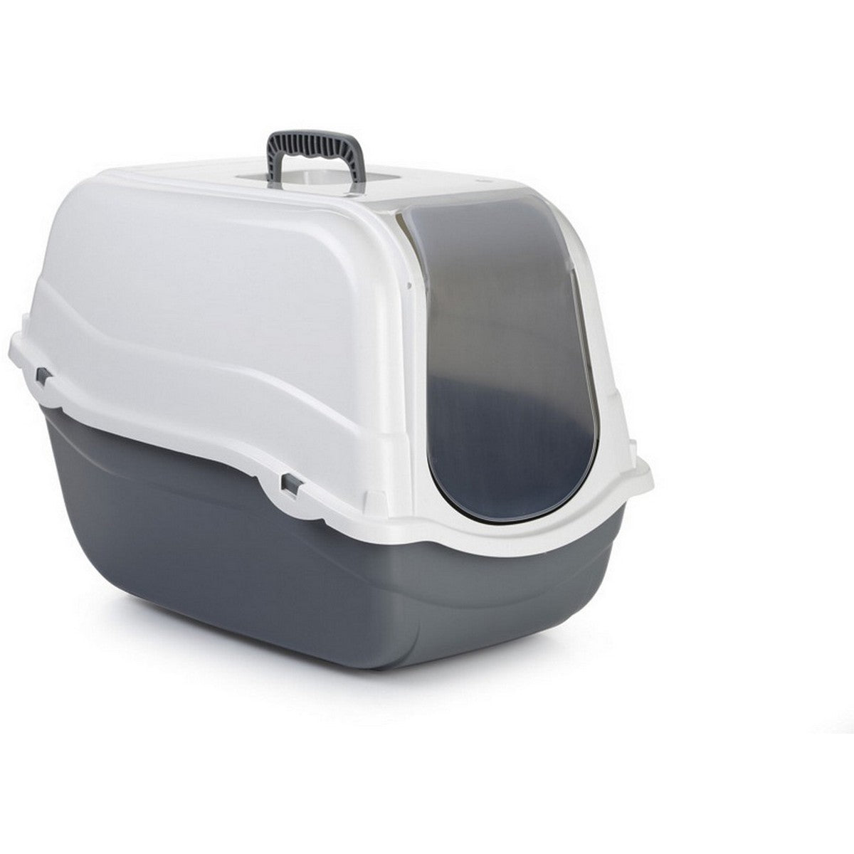 Beeztees Caja de Arena para Gatos Romeo Blanco Gris