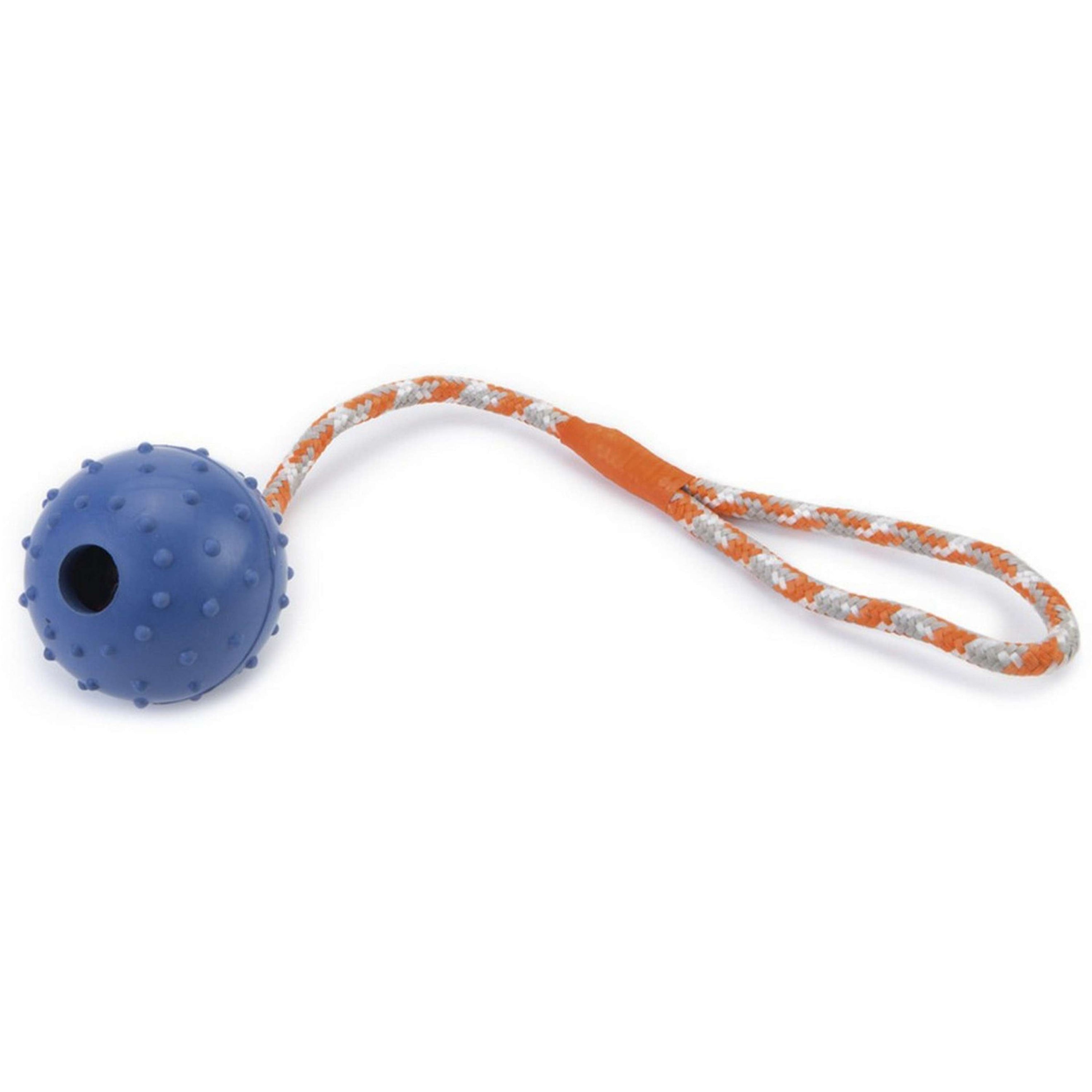 Beeztees Pelota con Campana y Cuerda Azul