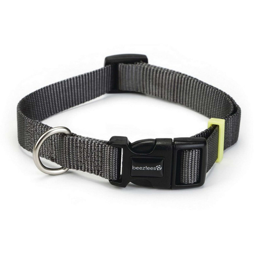 Beeztees Halsband Uni Nylon Gris oscuro
