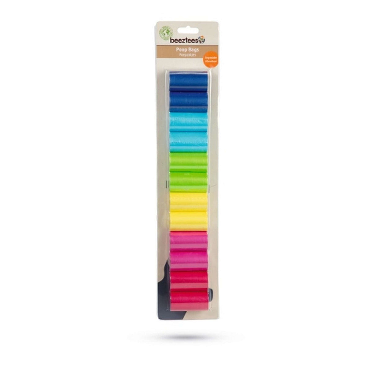 Beeztees Bolsas para excrementos Plástico Arcoíris 12 piezas en Blíster Biodegradable