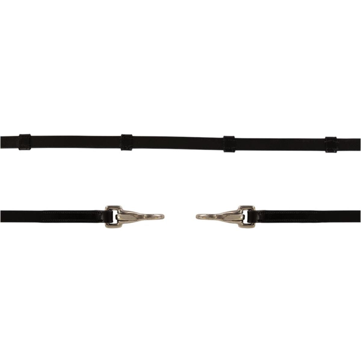 BR Riendas Islandic Aprender con Stops y Clip Negro/Plata