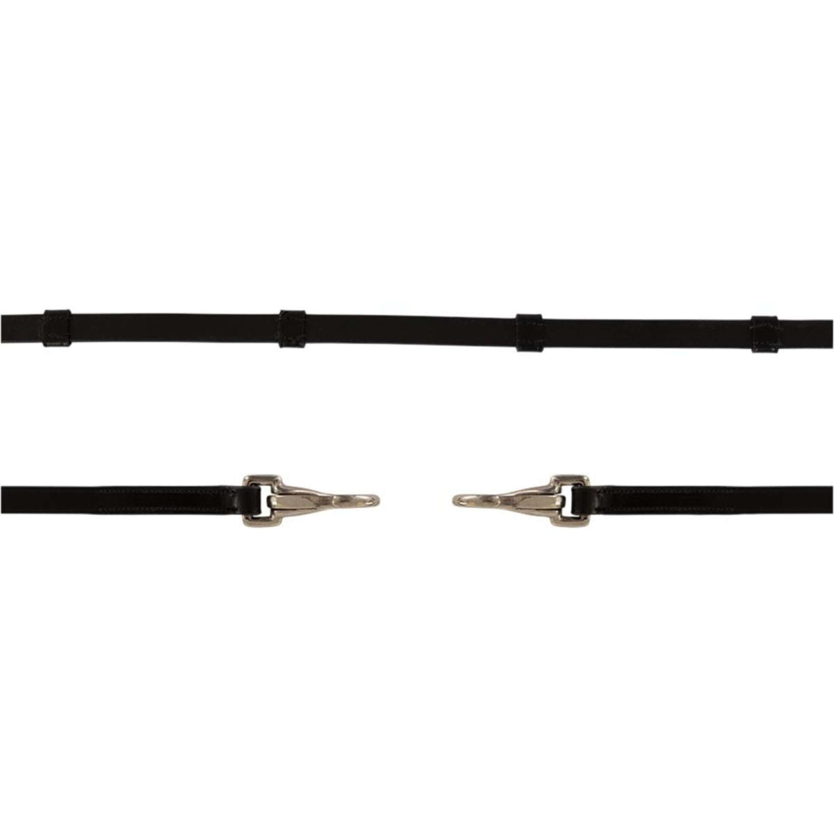 BR Riendas Islandic Aprender con Stops y Clip Negro/Plata