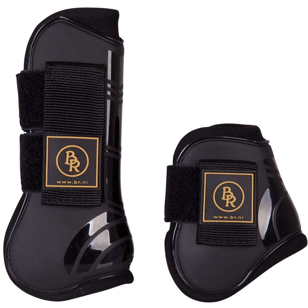 BR Juego de protectores para tendones y planchado Pro Tech Pu Neopreno Negro