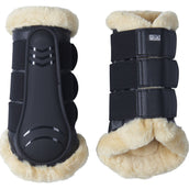 Catago Protectores de piernas con Pelo Sintético Negro