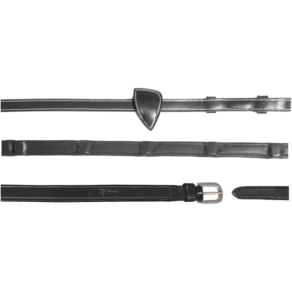 Dyon Riendas 1/2 8 Stops Cuero Suave Negro