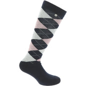 EQUITHÈME Calcetines Argyle Azul marino/Rosa viejo