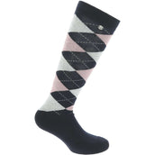EQUITHÈME Calcetines Argyle Azul marino/Rosa viejo