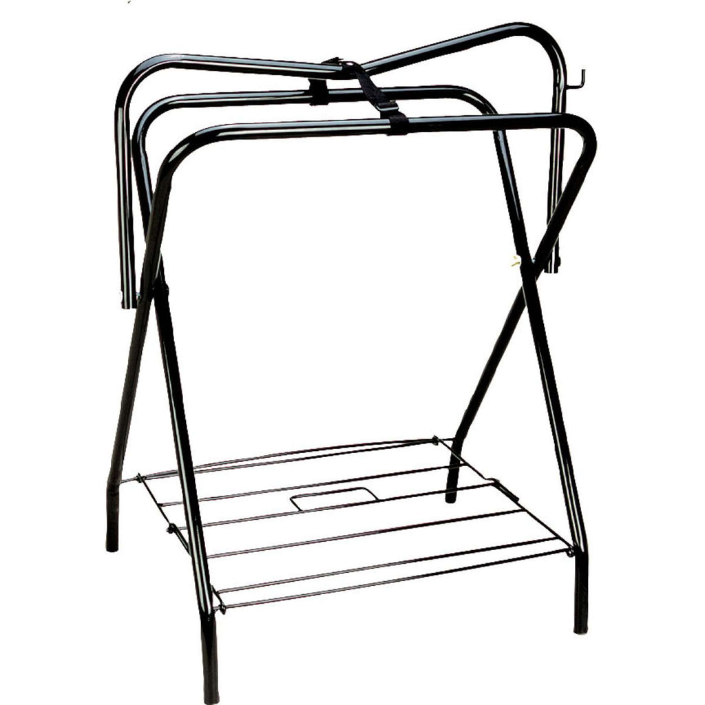 Hippotonic Soporte de Silla de Montar con 4 patas Negro