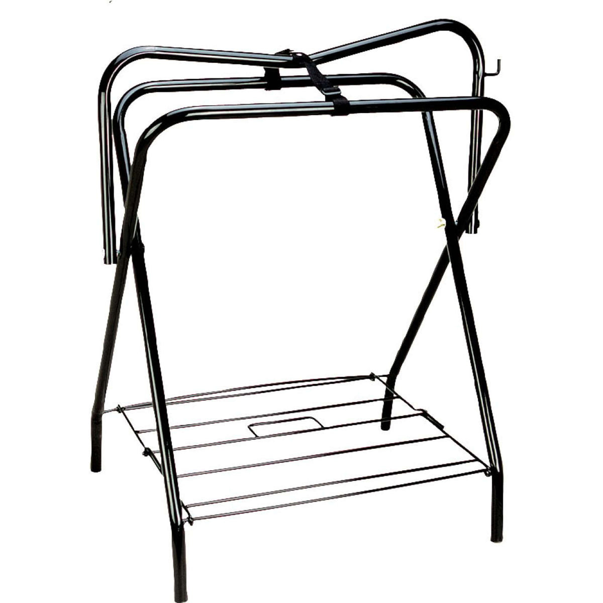 Hippotonic Soporte de Silla de Montar con 4 patas Negro