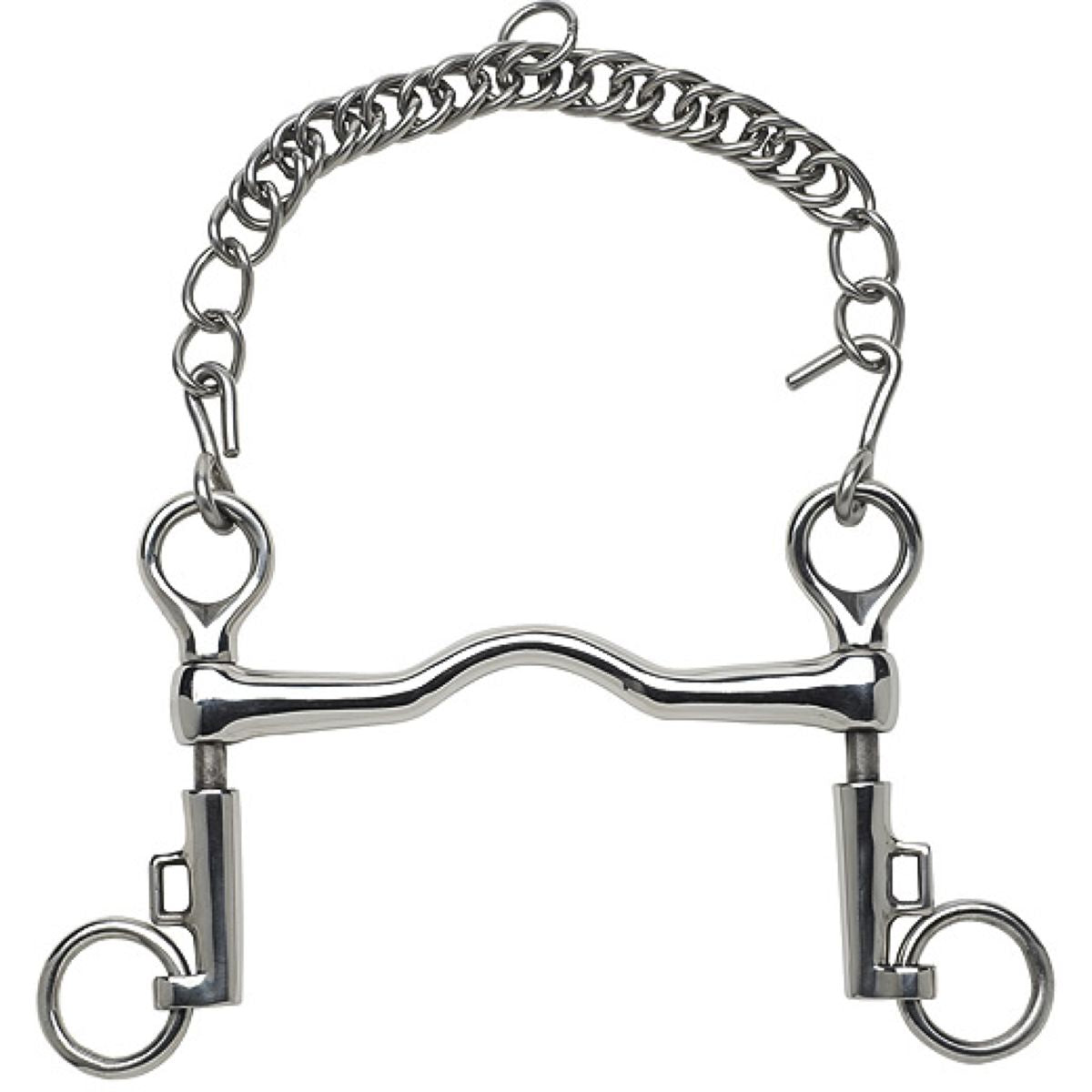 Feeling Bocado de Dressage Saumur Mejillas Cortas Acero Inoxidable Macizo 15mm