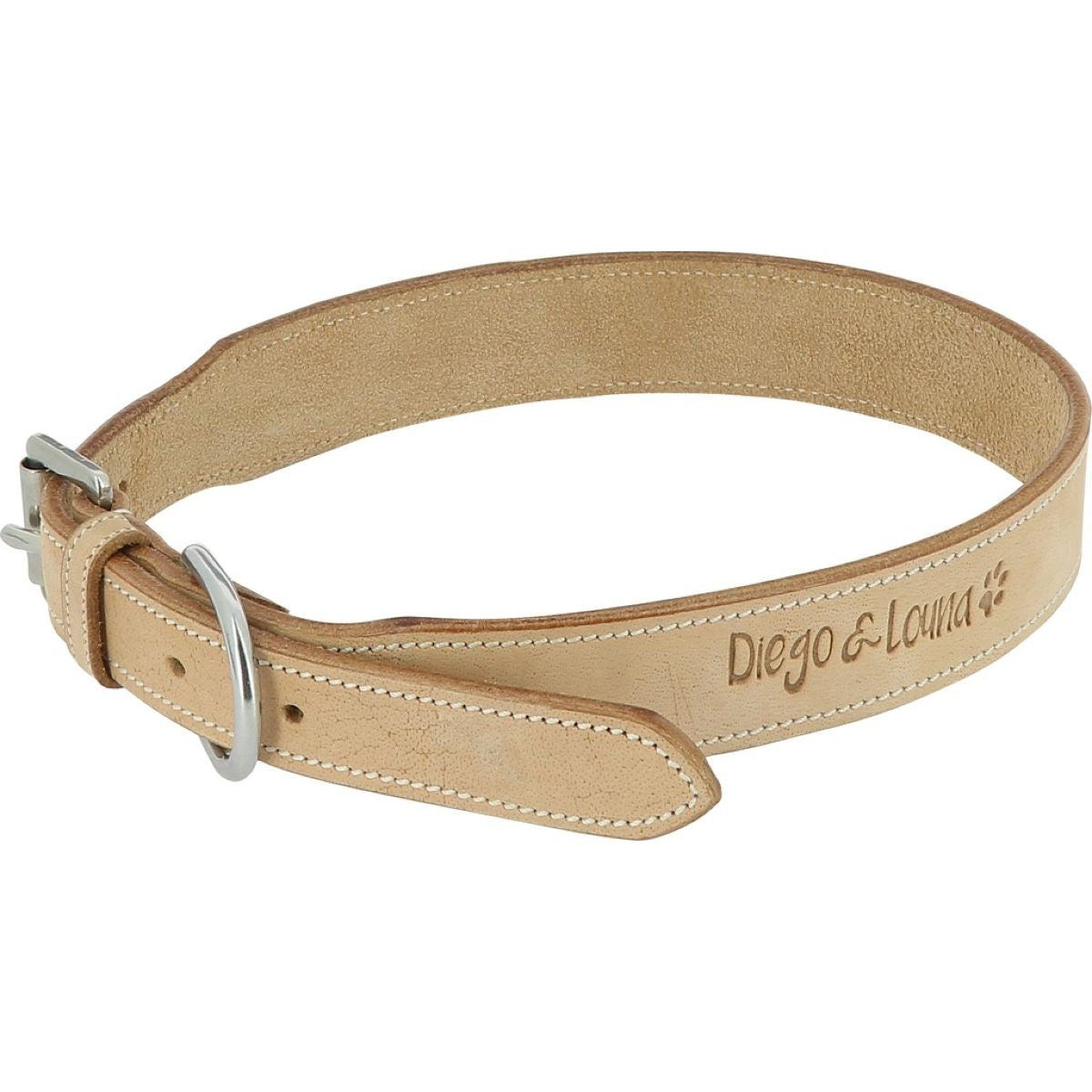 Diego & Louna Collar Cuero Natural