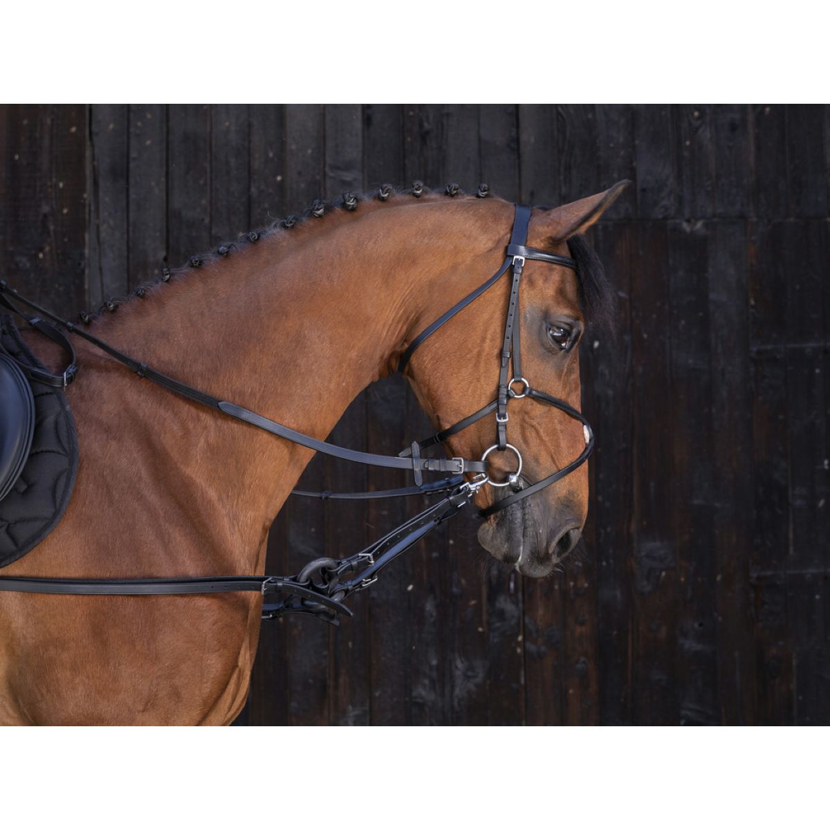 Riding World Riendas Laterales Pirelli Negro