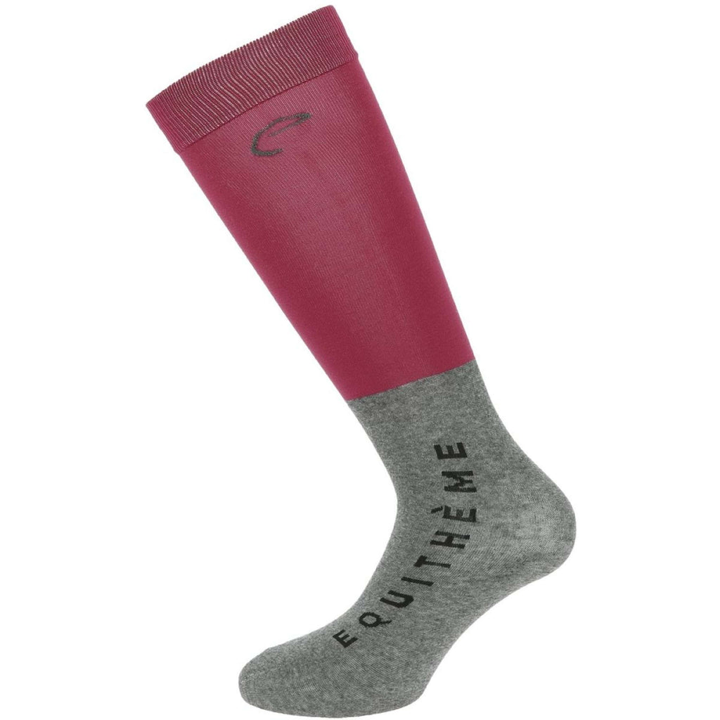 EQUITHÈME Calcetines Compet Bordeaux/Gris Claro