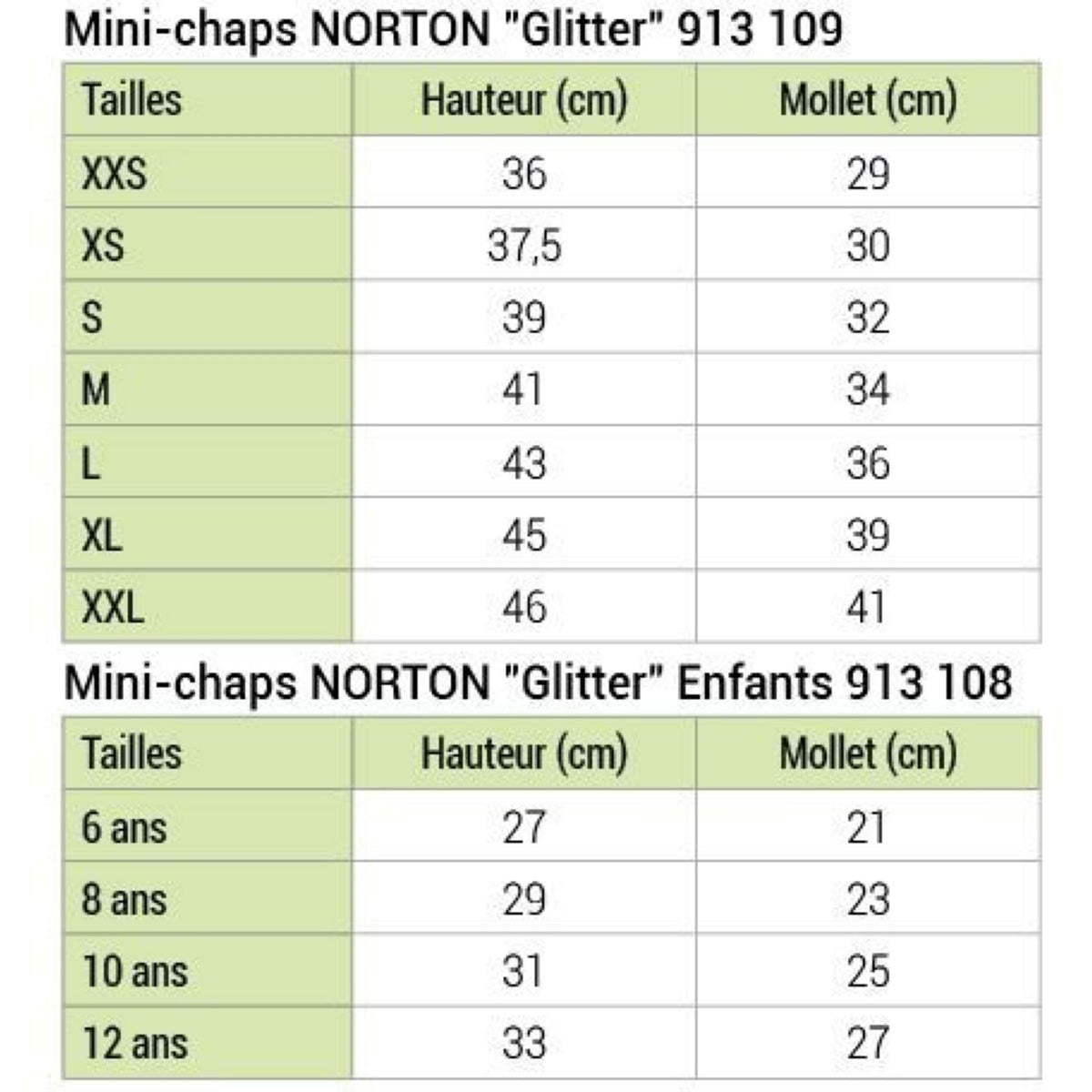 Norton Minichaps Glitter Negro