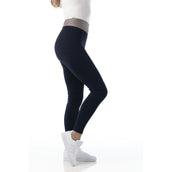 EQUITHÈME Legging de Equitación Tea Pull-On Rodilleras de Silicona Azul Marino/Gris