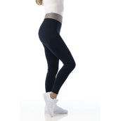 EQUITHÈME Legging de Equitación Tea Pull-On Rodilleras de Silicona Azul Marino/Gris