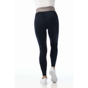 EQUITHÈME Legging de Equitación Tea Pull-On Rodilleras de Silicona Azul Marino/Gris
