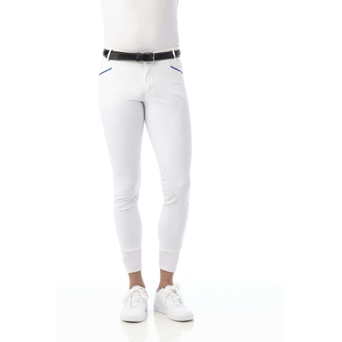 EQUITHÈME Pantalón de Equitación Lars Rodilleras de Silicona Hombre Blanco