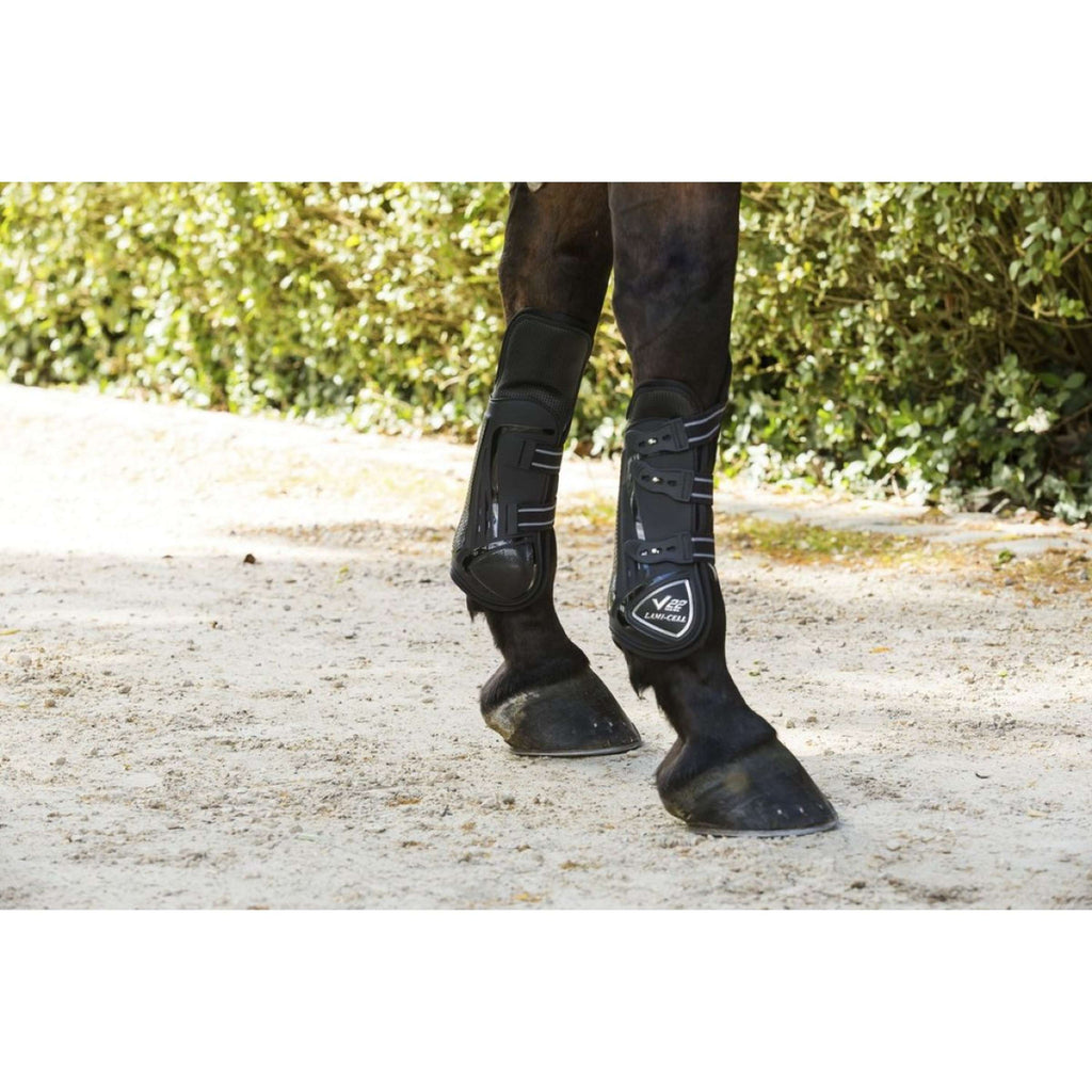 Lami-Cell Botas para tendones V22 con Protección de Rodillas Negro