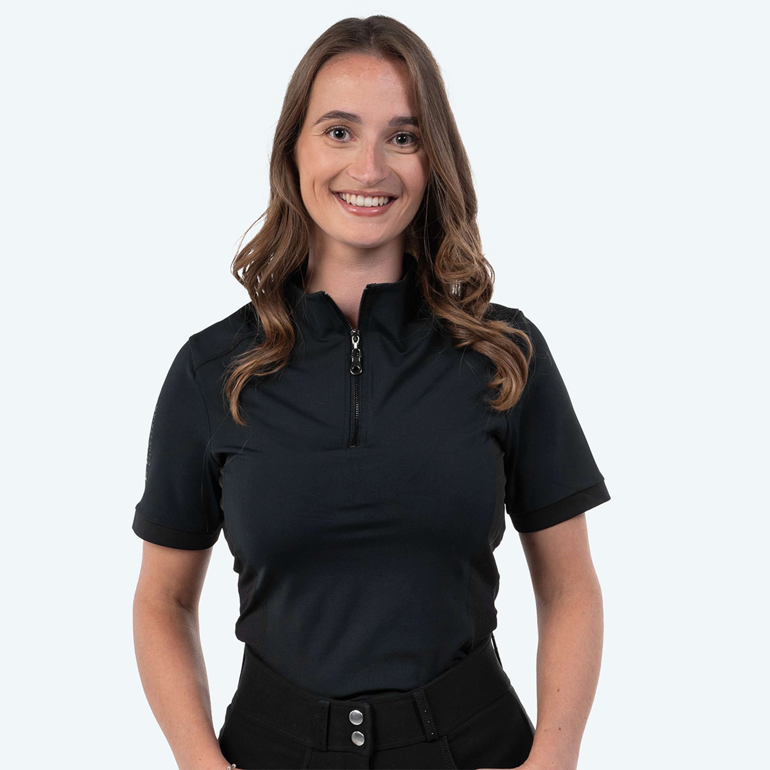 Elvera Equestrian Camiseta de entrenamiento EEVexa Manga Corta Negro
